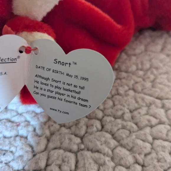 Red Bull (cow), Snort, Ty Beanie Baby, farm rodeo collectible, plush toy - Picture 4 of 6